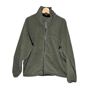 Marmot Gorpcore Vintage Olive Green Full Zip Fleece Jacket Men's Size M